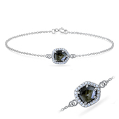 Labradorite with CZ Stones Silver Bracelet BRS-391